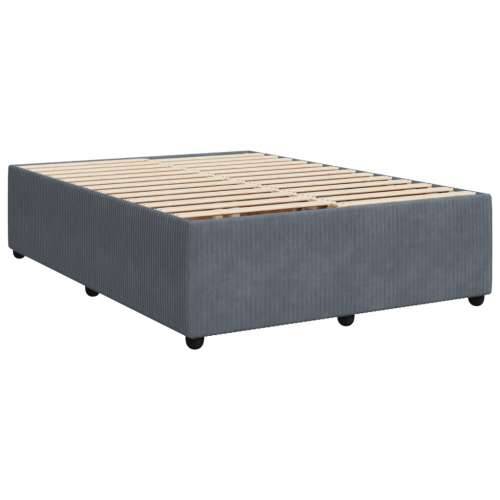 Krevet s oprugama i madracem tamnosivi 140x190 cm baršunasti - Tamno siva 140 x 190 cm Dizajn s gumbima Cijena