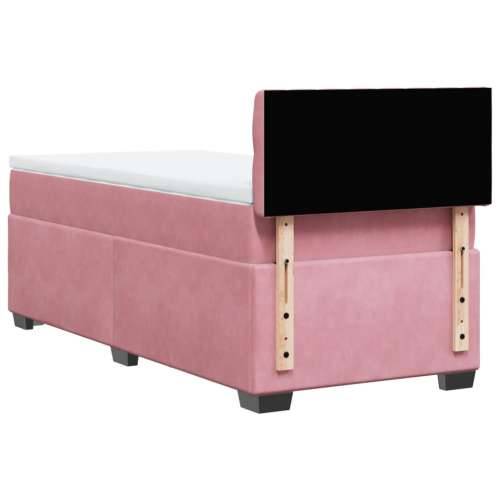 Box spring krevet s madracem ružičasti 90x190 cm baršunasti - Ružičasta 90 x 190 cm Dizajn s gumbima Cijena