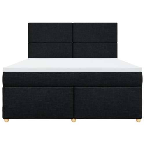 Krevet s oprugama i madracem crni 180x200 cm od tkanine - Crna 180 x 200 cm Gladak dizajn Cijena