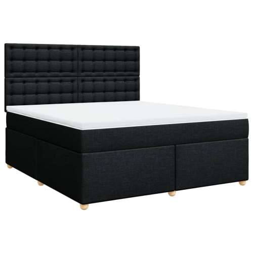 Krevet s oprugama i madracem crni 180x200 cm od tkanine - Crna 180 x 200 cm gumbi Cijena