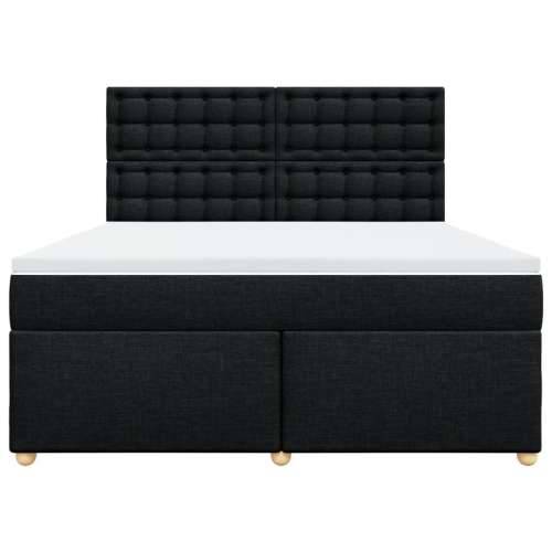 Krevet s oprugama i madracem crni 180x200 cm od tkanine - Crna 180 x 200 cm gumbi Cijena