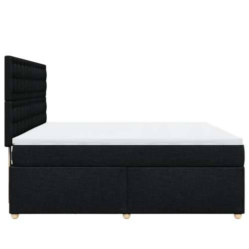 Krevet s oprugama i madracem crni 180x200 cm od tkanine - Crna 180 x 200 cm gumbi Cijena