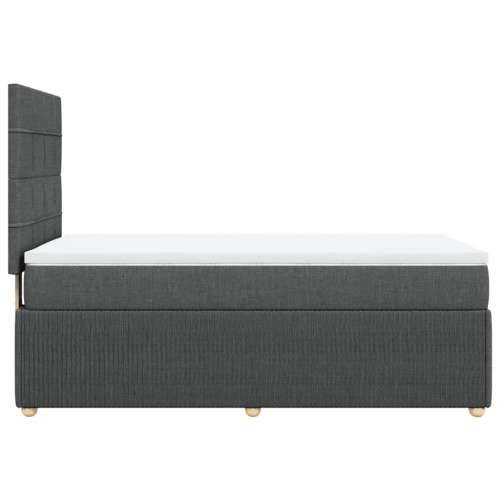 Krevet s oprugama i madracem tamnosivi 90 x 190 cm od tkanine - Tamno siva 90 x 190 cm Blok s kvadratima Cijena