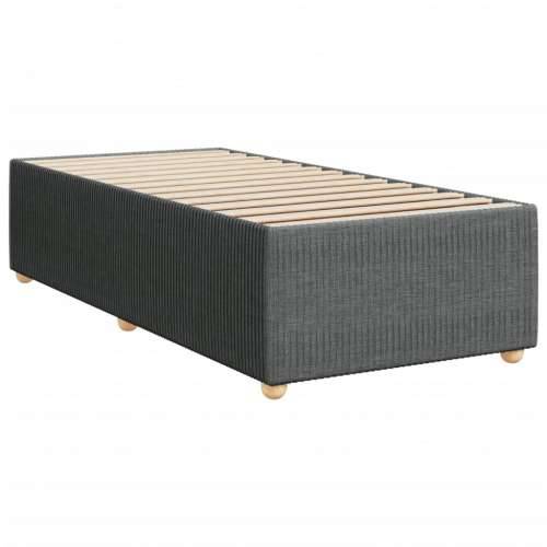 Krevet s oprugama i madracem tamnosivi 90 x 190 cm od tkanine - Tamno siva 90 x 190 cm Blok s kvadratima Cijena