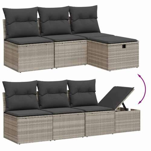 Vrtna garnitura - 8-dijelni set vrtnih sofa od poliratana s jastucima svjetlosivi - Svjetlosiva Sa stolom 1 Cijena