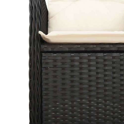 5-dijelni vrtni bistro set od poliratana s jastucima crni - 150 x 90 x 75 cm Bez naslona za noge 4 Cijena