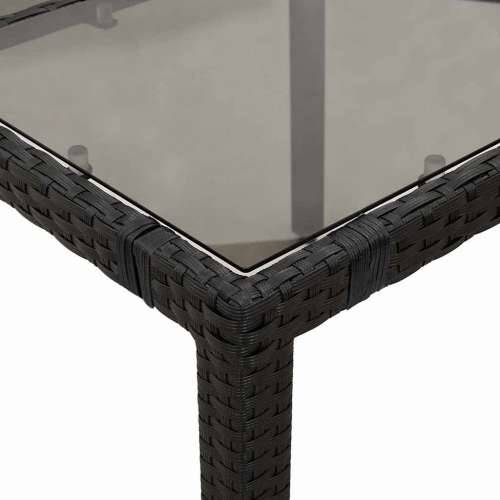 5-dijelni vrtni bistro set od poliratana s jastucima crni - 150 x 90 x 75 cm Bez naslona za noge 4 Cijena