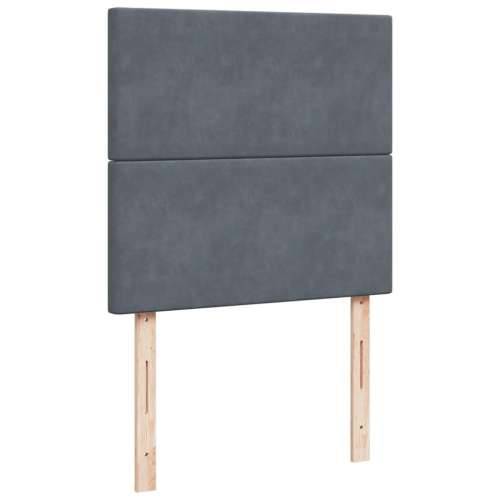 Box spring krevet s madracem tamnosivi 90x190 cm baršunasti - Tamno siva 90 x 190 cm Gladak dizajn Cijena