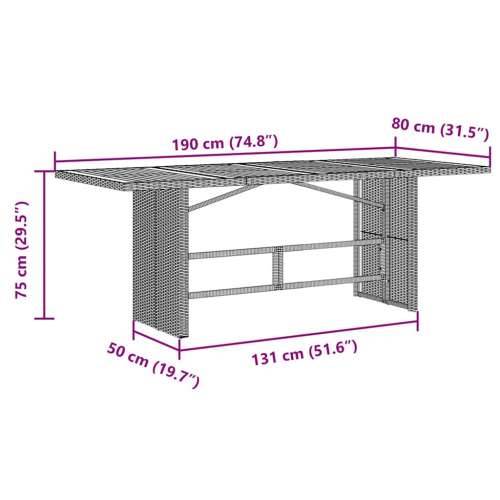 9-dijelni vrtni bistro set od poliratana s jastucima sivi - 190 x 80 x 75 cm Sa naslonom za noge 8 Cijena