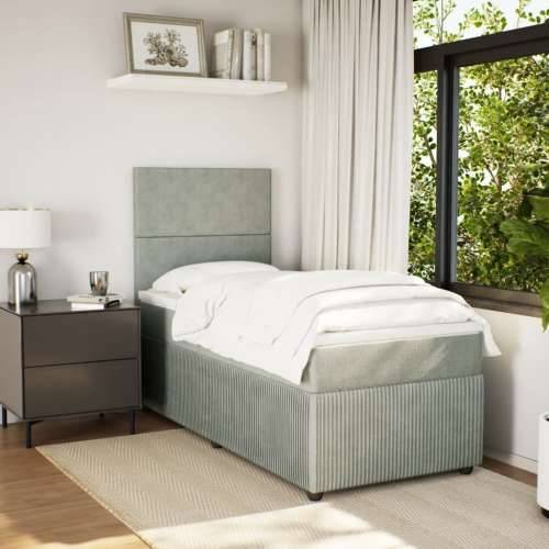 Box spring krevet s madracem svjetlosivi 100x200 cm baršunasti - Svjetlosiva 100 x 200 cm Gladak dizajn Cijena