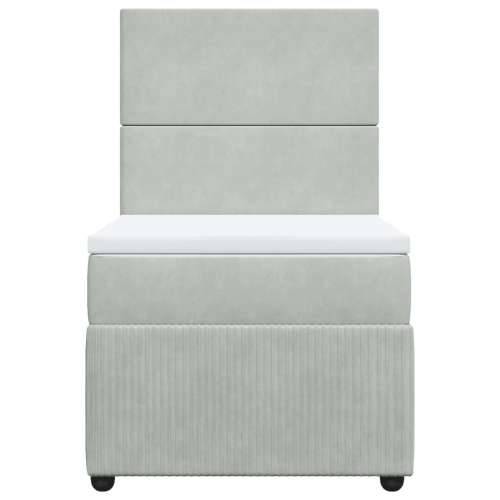 Box spring krevet s madracem svjetlosivi 100x200 cm baršunasti - Svjetlosiva 100 x 200 cm Gladak dizajn Cijena