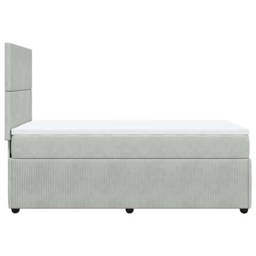 Box spring krevet s madracem svjetlosivi 100x200 cm baršunasti - Svjetlosiva 100 x 200 cm Gladak dizajn Cijena