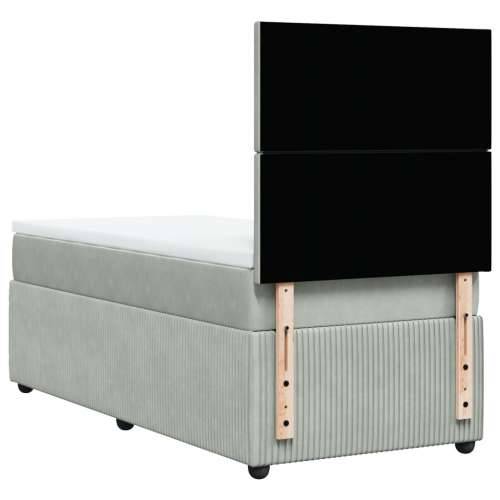 Box spring krevet s madracem svjetlosivi 100x200 cm baršunasti - Svjetlosiva 100 x 200 cm Gladak dizajn Cijena