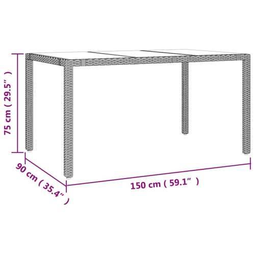 5-dijelni vrtni bistro set od poliratana s jastucima bež - 150 x 90 x 75 cm Bez naslona za noge 4 Cijena