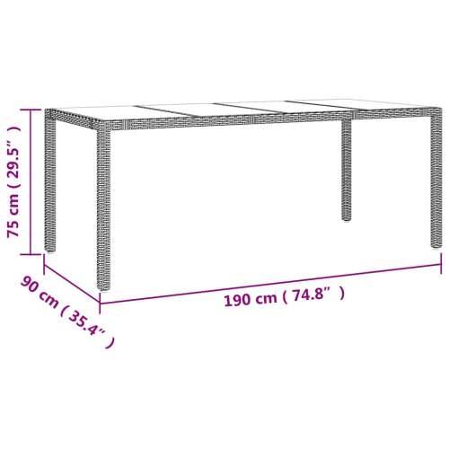 9-dijelni vrtni bistro set od poliratana s jastucima bež - 190 x 90 x 75 cm Bez naslona za noge 8 Cijena