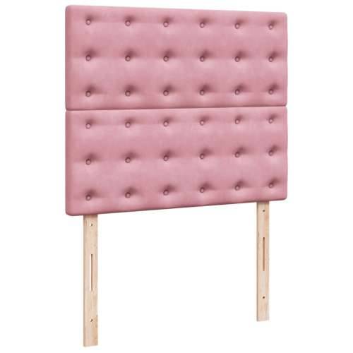 Box spring krevet s madracem ružičasti 120 x 200 cm baršunasti - Ružičasta 120 x 200 cm gumbi Cijena