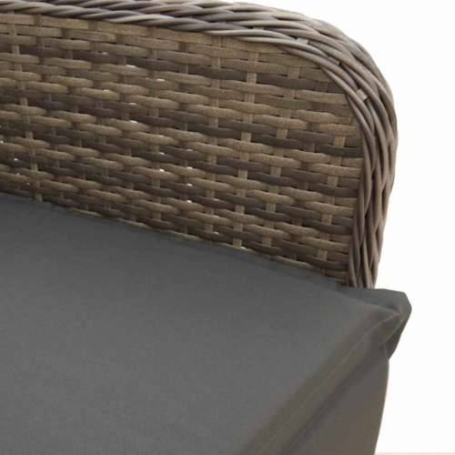 7-dijelni vrtni bistro set od poliratana s jastucima sivi - 190 x 80 x 75 cm boja drva 6 Cijena