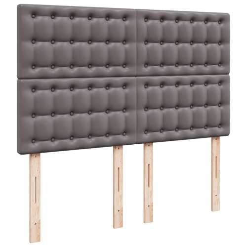 Krevet s oprugama i madracem sivi 140x200 cm od umjetne kože - Siva 140 x 200 cm gumbi Cijena