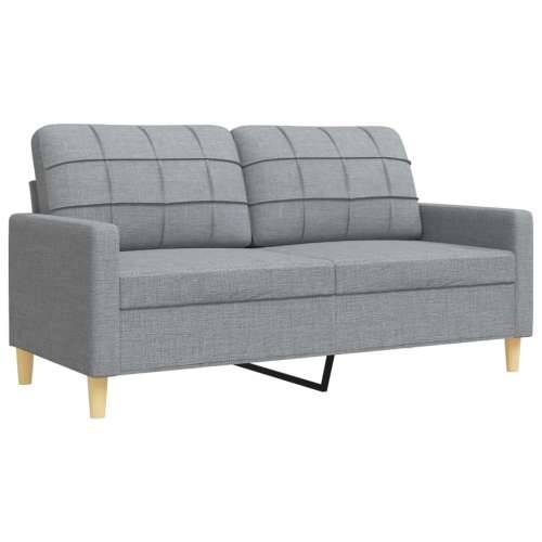 2-dijelni set sofa s jastucima svjetlosivi od tkanine - Svjetlosiva s jastučićima Cijena