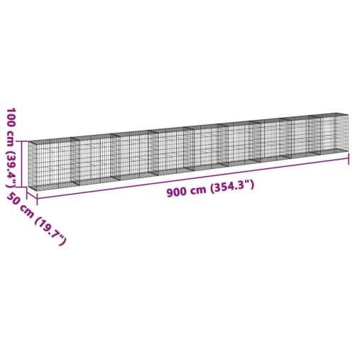 Gabion - Gabion ograde - Gabionska košara s poklopcem 900x50x100 cm pocinčano željezo - 900 x 50 x 100 cm 1 Cijena