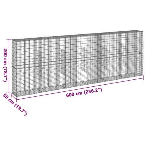 Gabion - Gabion ograde - Gabionska košara s poklopcem 600x50x200 cm pocinčano željezo - 600 x 50 x 200 cm 1 Cijena