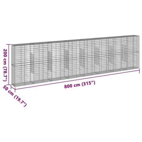 Gabion - Gabion ograde - Gabionska košara s poklopcem 800x50x200 cm pocinčano željezo - 800 x 50 x 200 cm 1 Cijena