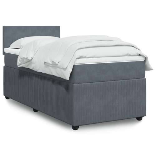 Box spring krevet s madracem tamnosivi 80 x 200 cm baršunasti Tamno siva 80 x 200 cm Gladak dizajn Cijena