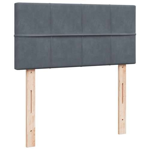 Box spring krevet s madracem tamnosivi 80 x 200 cm baršunasti Tamno siva 80 x 200 cm Blok s kvadratima Cijena