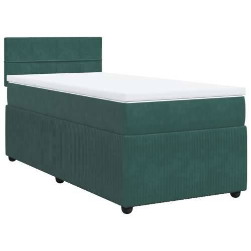 Box spring krevet s madracem tamnozeleni 80 x 200 cm baršunasti Tamnozelena 80 x 200 cm Blok s kvadratima Cijena
