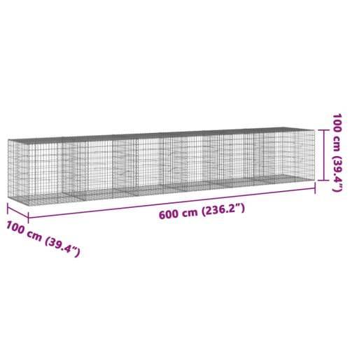 Gabion - Gabion ograde - Gabionska košara s poklopcem 600x100x100 cm pocinčano željezo - 600 x 100 x 100 cm 1 Cijena