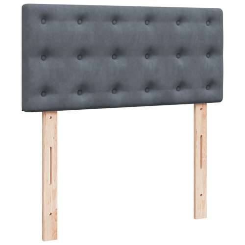 Box spring krevet s madracem tamnosivi 80 x 200 cm baršunasti Tamno siva 80 x 200 cm gumbi Cijena
