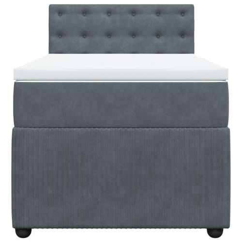 Box spring krevet s madracem tamnosivi 90x190 cm baršunasti Tamno siva 90 x 190 cm gumbi Cijena