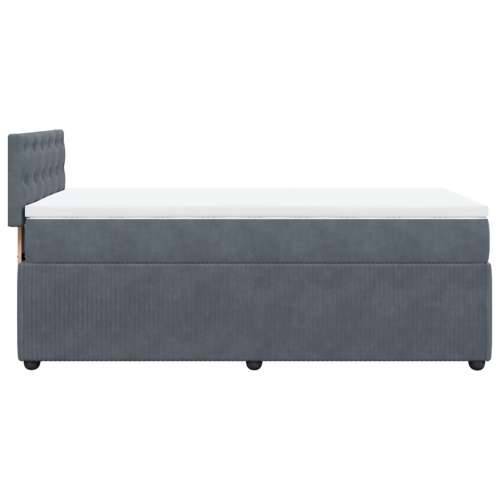 Box spring krevet s madracem tamnosivi 90x190 cm baršunasti Tamno siva 90 x 190 cm gumbi Cijena