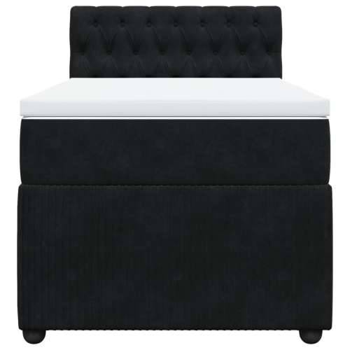 Box spring krevet s madracem crni 90x190 cm baršunasti - Crna 90 x 190 cm Dizajn s gumbima Cijena