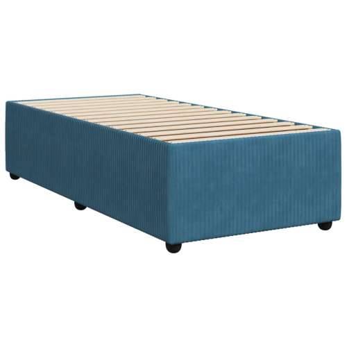 Box spring krevet s madracem plavi 90x200 cm baršunasti - Plava 90 x 200 cm Dizajn s gumbima Cijena