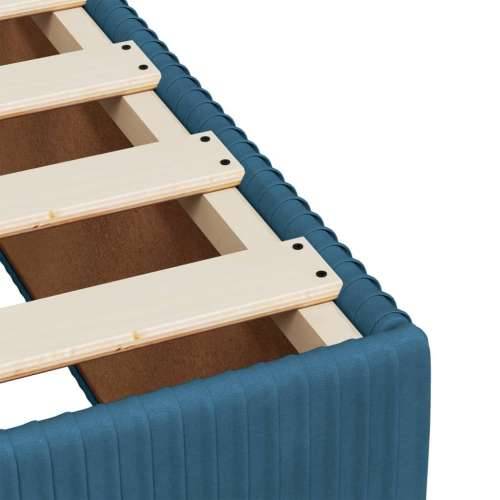 Box spring krevet s madracem plavi 90x200 cm baršunasti - Plava 90 x 200 cm Dizajn s gumbima Cijena