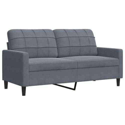 3-dijelni set sofa s jastucima tamnosivi baršunasti - Tamno siva s jastučićima Cijena