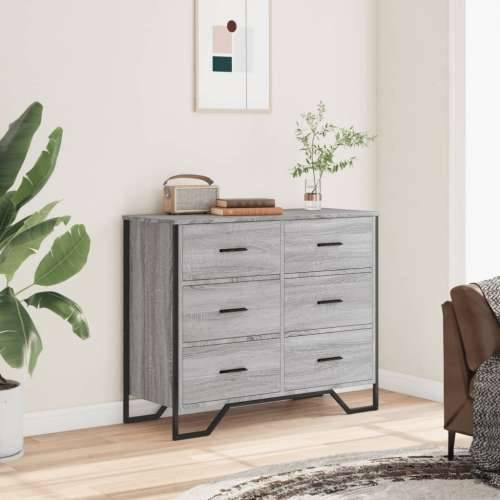 Komoda boja hrasta sonome 91 x 35,5 x 74,5 cm konstruirano drvo - Sivi hrast sonoma 1 Cijena