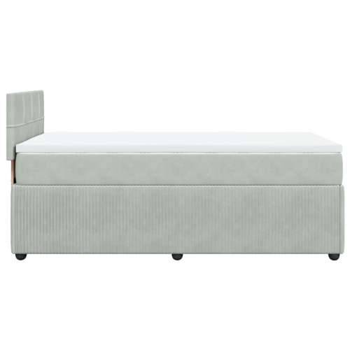 Box spring krevet s madracem svjetlosivi 100x200 cm baršunasti Svjetlosiva 100 x 200 cm Blok s kvadratima Cijena