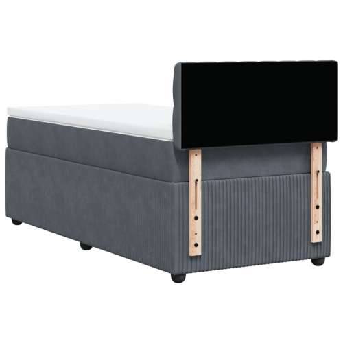 Box spring krevet s madracem tamnosivi 100x200 cm baršunasti Tamno siva 100 x 200 cm Dizajn s gumbima Cijena