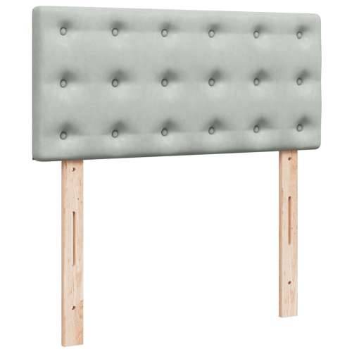 Box spring krevet s madracem svjetlosivi 100x200 cm baršunasti - Svjetlosiva 100 x 200 cm gumbi Cijena