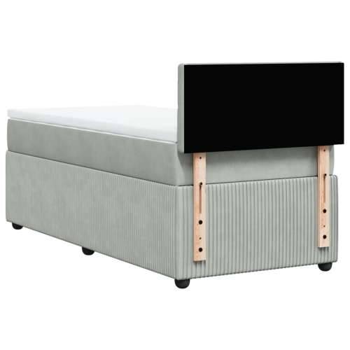 Box spring krevet s madracem svjetlosivi 100x200 cm baršunasti - Svjetlosiva 100 x 200 cm gumbi Cijena