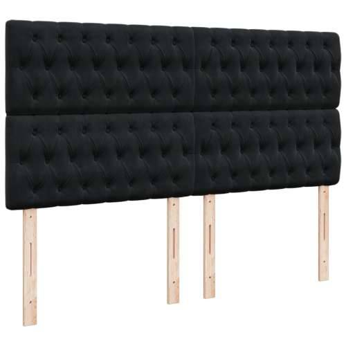 Krevet s oprugama i madracem crni 180x200 cm baršunasti - Crna 180 x 200 cm Dizajn s gumbima Cijena