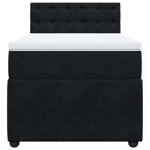 Box spring krevet s madracem crni 100x200 cm baršunasti - Crna 100 x 200 cm gumbi Cijena