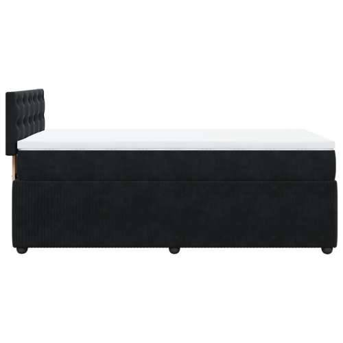 Box spring krevet s madracem crni 100x200 cm baršunasti - Crna 100 x 200 cm gumbi Cijena