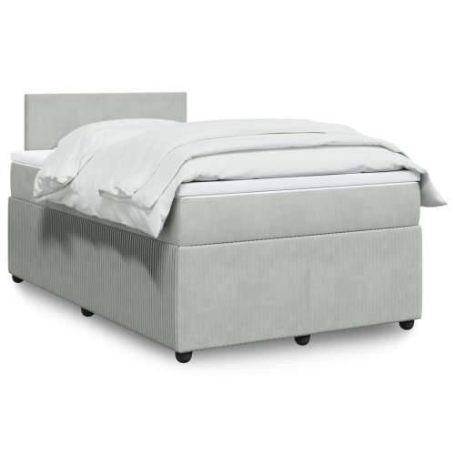 Box spring krevet s madracem svjetlosivi 120x200 cm baršunasti Svjetlosiva 120 x 200 cm Gladak dizajn Cijena