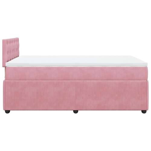 Box spring krevet s madracem ružičasti 120 x 200 cm baršunasti - Ružičasta 120 x 200 cm gumbi Cijena
