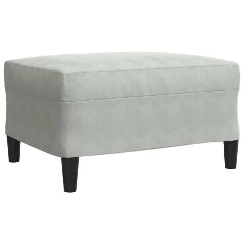3-dijelni set sofa s jastucima svjetlosivi baršunasti - Svjetlosiva s jastucima i tabureom Cijena