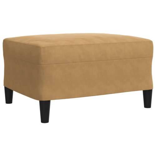 3-dijelni set sofa s jastucima smeđi baršunasti - Smeđa s jastucima i tabureom Cijena