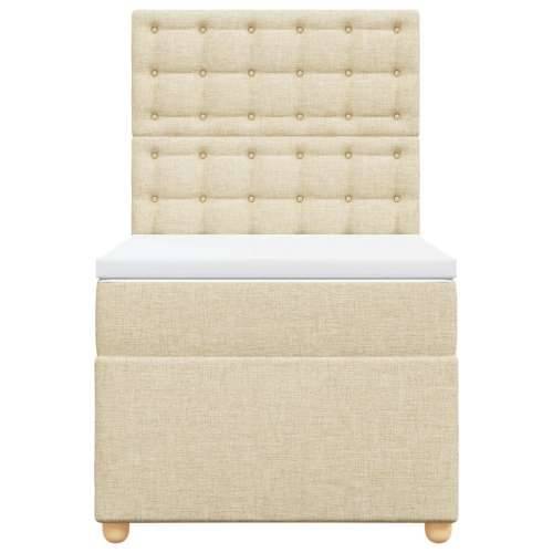 Krevet s oprugama i madracem krem 90 x 200 cm od tkanine - Krema 90 x 200 cm gumbi Cijena